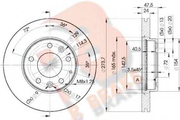 R BRAKE 78RBD23267