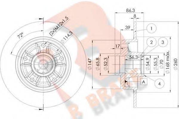 R BRAKE 78RBD14023