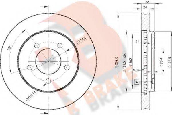 R BRAKE 78RBD25347