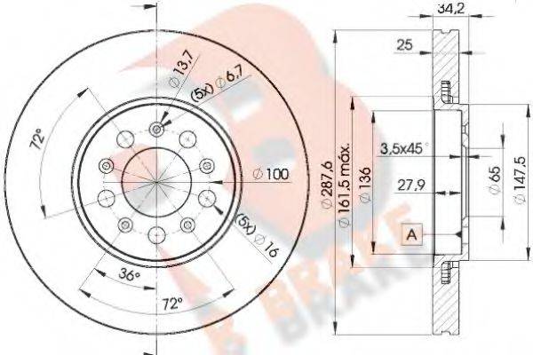 R BRAKE 78RBD25604