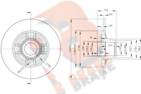 R BRAKE 78RBD18078