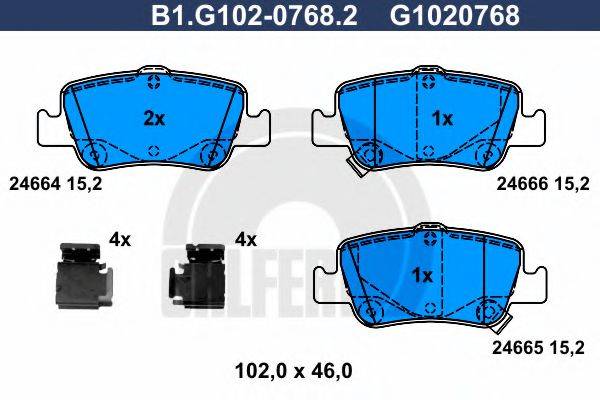 GALFER 24665 Комплект гальмівних колодок, дискове гальмо