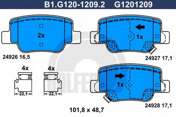 GALFER 24927 Комплект гальмівних колодок, дискове гальмо