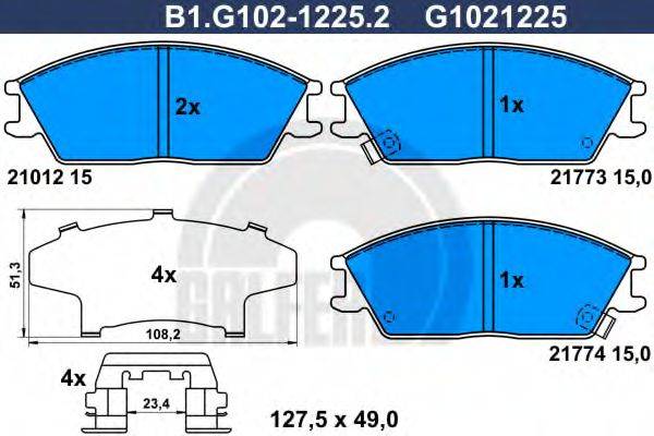 GALFER 21774 Комплект гальмівних колодок, дискове гальмо