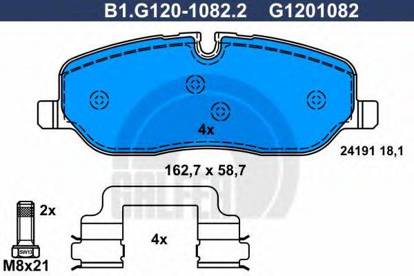 GALFER 24191 Комплект гальмівних колодок, дискове гальмо