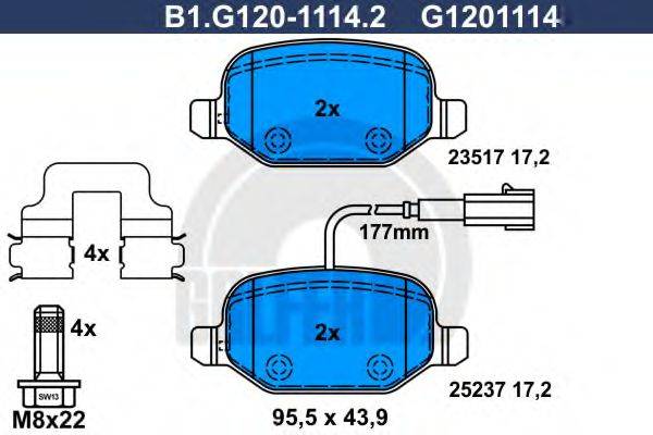 GALFER 25237 Комплект гальмівних колодок, дискове гальмо