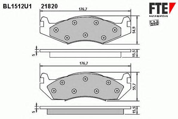 CHRYSLER 5252613 Комплект гальмівних колодок, дискове гальмо