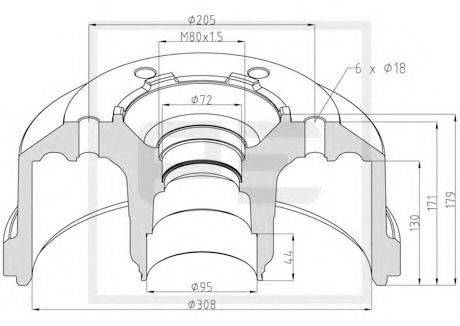 AUGER 31258 Гальмівний барабан