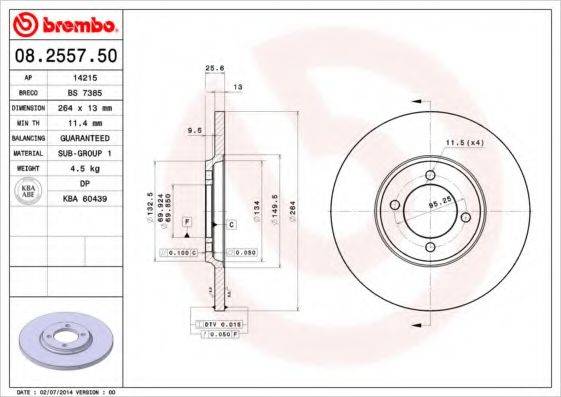 BREMBO 08.2557.50