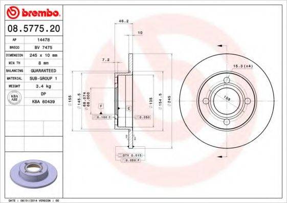 BREMBO 08.5775.20