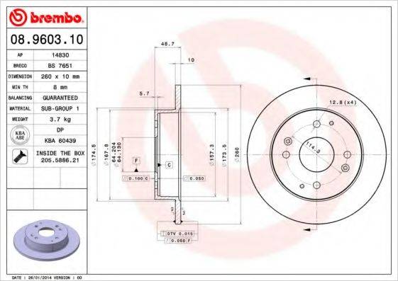 BREMBO 08.9603.10
