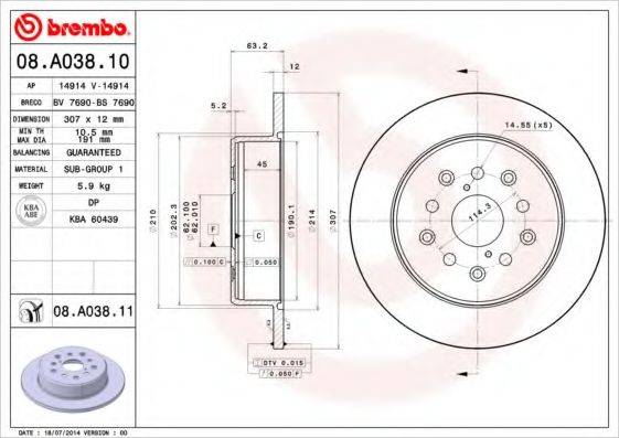 BREMBO 08.A038.10