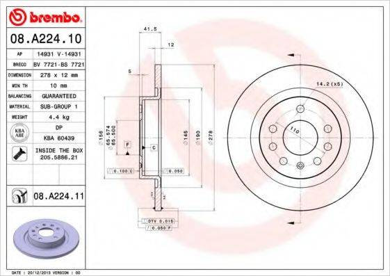 BREMBO 08.A224.10