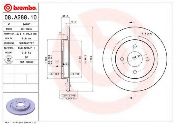 BREMBO 08.A288.10