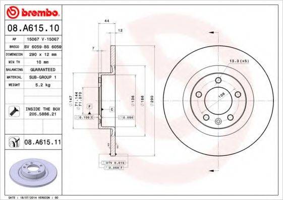 BREMBO 08.A615.10