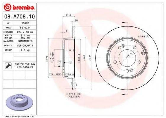 BREMBO 08.A708.10
