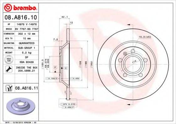 BREMBO 08.A816.11