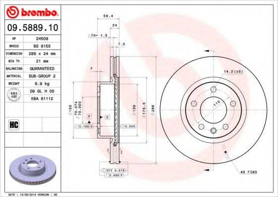 BREMBO 09.5889.10
