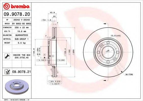 BREMBO 09.9078.21