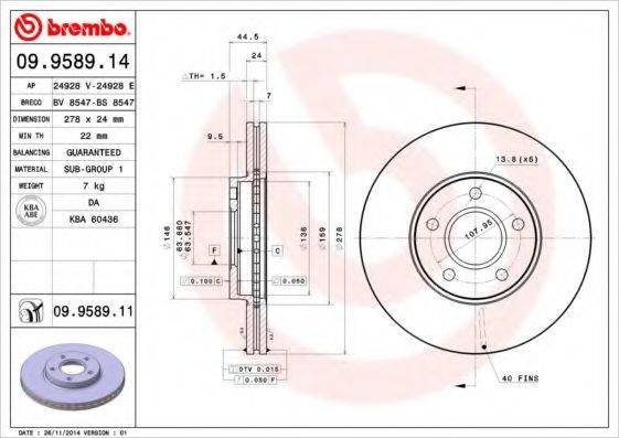 BREMBO 09.9589.14