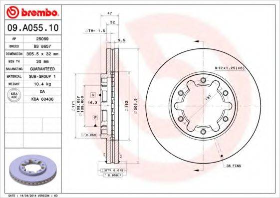 BREMBO 09.A055.10