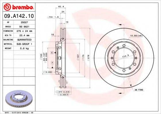 BREMBO 09.A142.10