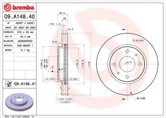 BREMBO 09.A148.40