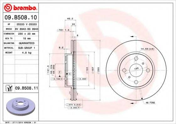 BREMBO 09.B508.10