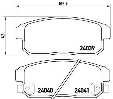 BREMBO 24039 Комплект гальмівних колодок, дискове гальмо