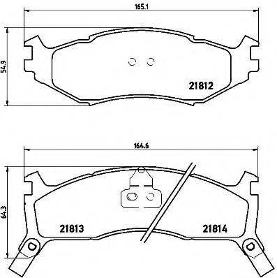 BREMBO 21812 Комплект гальмівних колодок, дискове гальмо