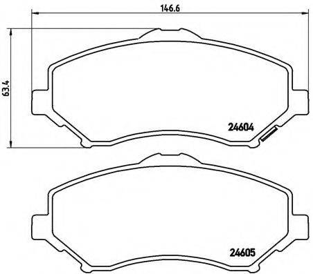 BREMBO 24604 Комплект гальмівних колодок, дискове гальмо