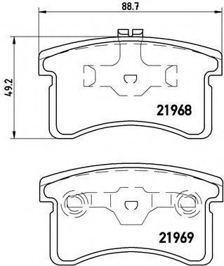 BREMBO 21968 Комплект гальмівних колодок, дискове гальмо