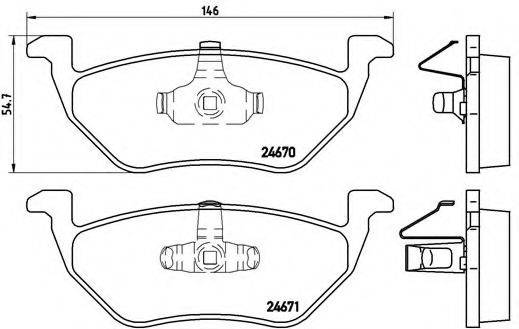 BREMBO 24671 Комплект гальмівних колодок, дискове гальмо