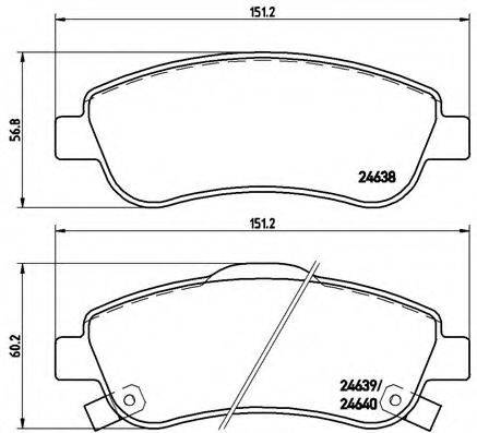 BREMBO 24639 Комплект гальмівних колодок, дискове гальмо
