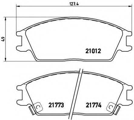 BREMBO 21774 Комплект гальмівних колодок, дискове гальмо