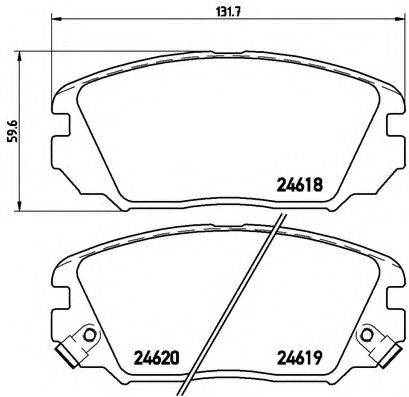 BREMBO 24618 Комплект гальмівних колодок, дискове гальмо