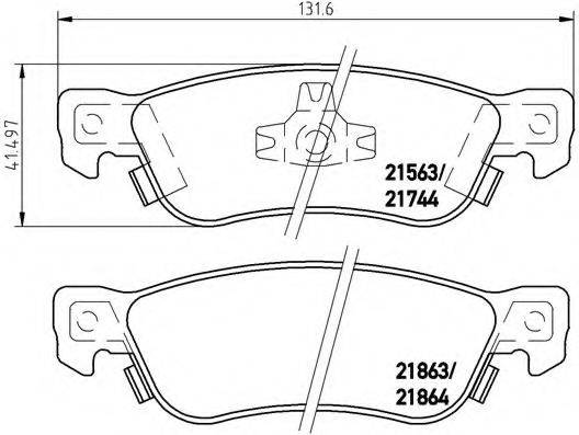 BREMBO 21563 Комплект гальмівних колодок, дискове гальмо