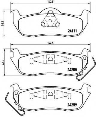 BREMBO 24259 Комплект гальмівних колодок, дискове гальмо