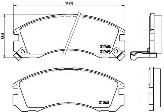 BREMBO 21768 Комплект гальмівних колодок, дискове гальмо