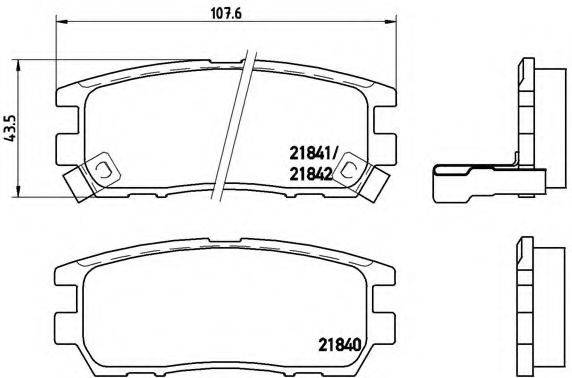BREMBO 21842 Комплект гальмівних колодок, дискове гальмо