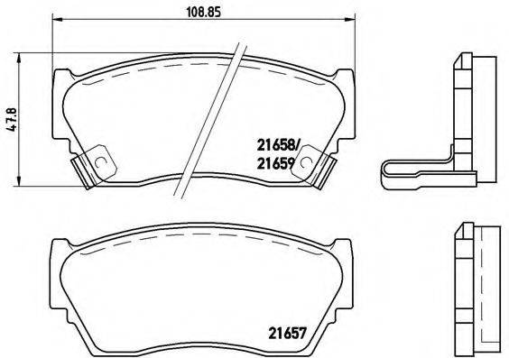 BREMBO 21659 Комплект гальмівних колодок, дискове гальмо