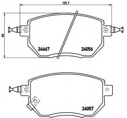 BREMBO 24667 Комплект гальмівних колодок, дискове гальмо