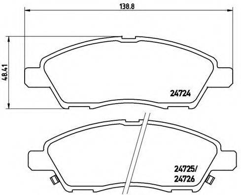 BREMBO 24725 Комплект гальмівних колодок, дискове гальмо