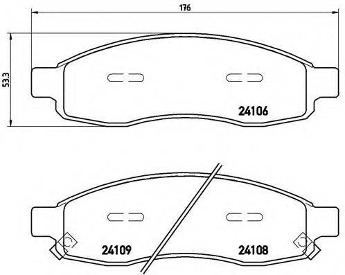 BREMBO 24106 Комплект гальмівних колодок, дискове гальмо