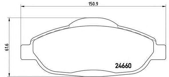 BREMBO 24660 Комплект гальмівних колодок, дискове гальмо