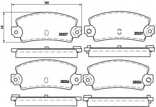 BREMBO 20337 Комплект гальмівних колодок, дискове гальмо