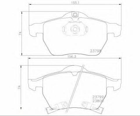 BREMBO 23799 Комплект гальмівних колодок, дискове гальмо
