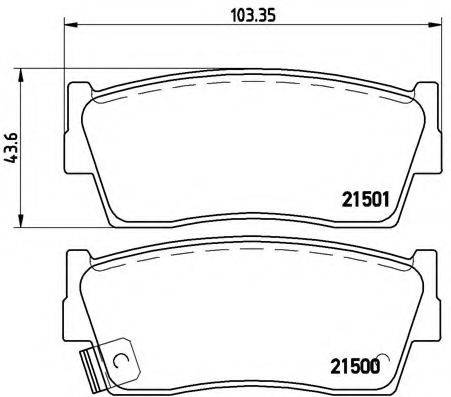 BREMBO 21501 Комплект гальмівних колодок, дискове гальмо