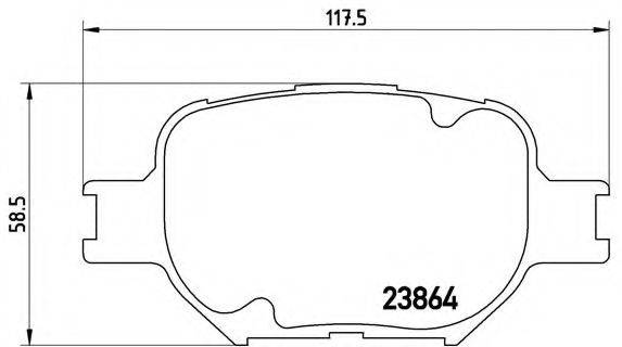BREMBO 23864 Комплект гальмівних колодок, дискове гальмо