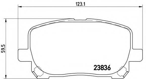BREMBO 23836 Комплект гальмівних колодок, дискове гальмо
